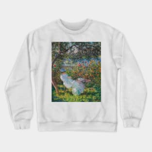 Alice Hoschede in the Garden by Claude Monet Crewneck Sweatshirt